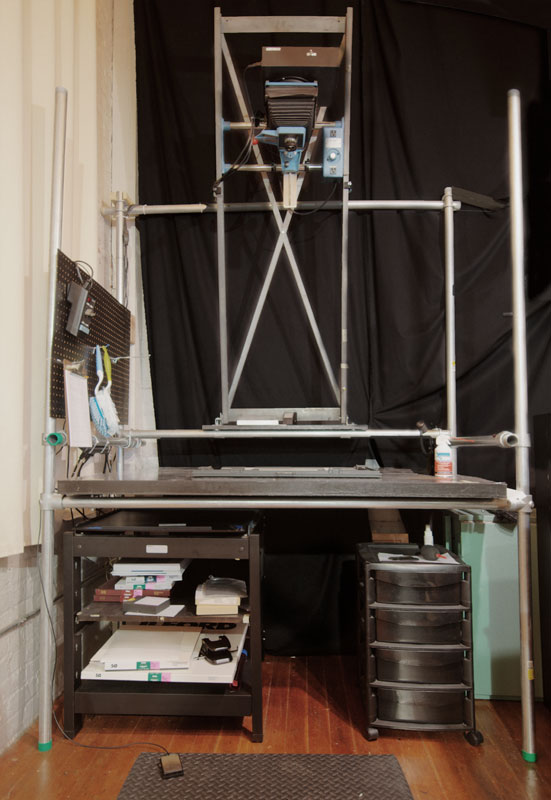 Figure 5. The final enlarger attached to my custom pipe table.